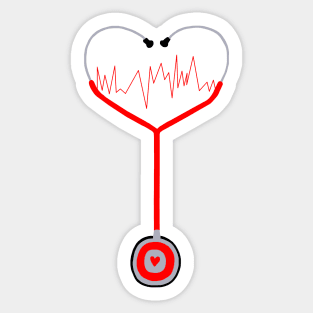 Heartbeat Stethoscope Sticker